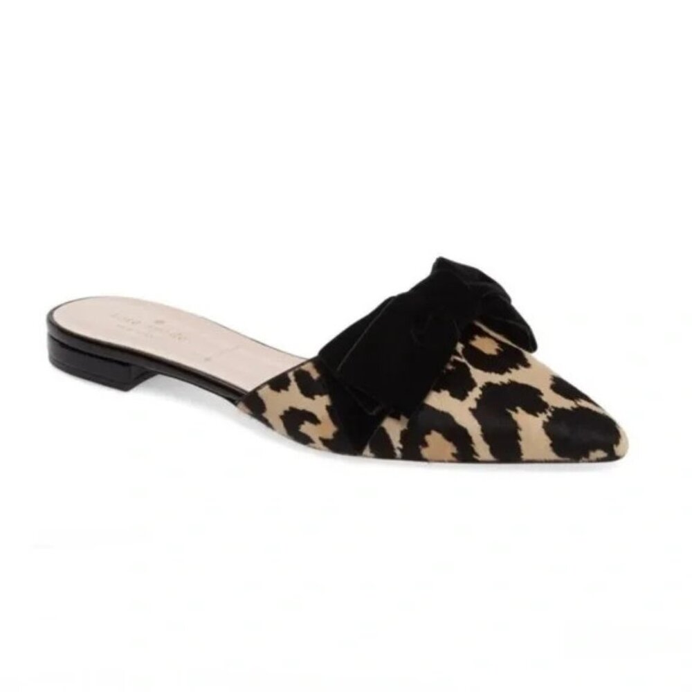 Kate Spade Belgrove Genuine Calf Hair Mule In Amaretto and Black Leopard